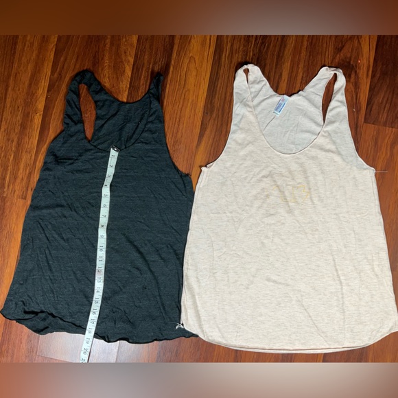 SET OF TWO American Apparel Tri-Blend Racer Back Tank Top Oatmeal Women’s Large - Picture 3 of 3